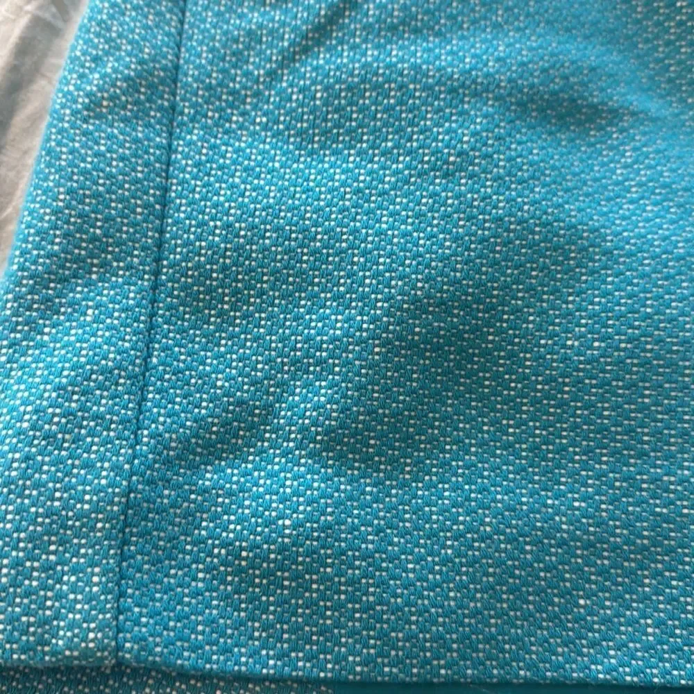 *Banana Republic* Sz 10 Lined Linen/Cotton Blend Tweed Turquoise Pencil Skirt